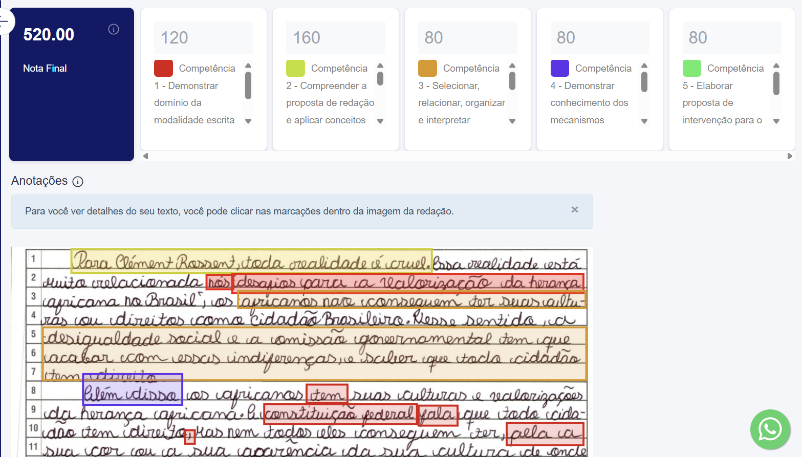 Exemplo de Correção Detalhada