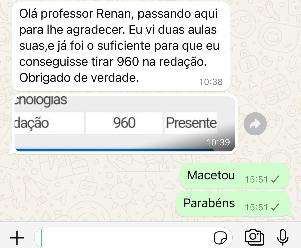 Print de aluno Redaclub 2