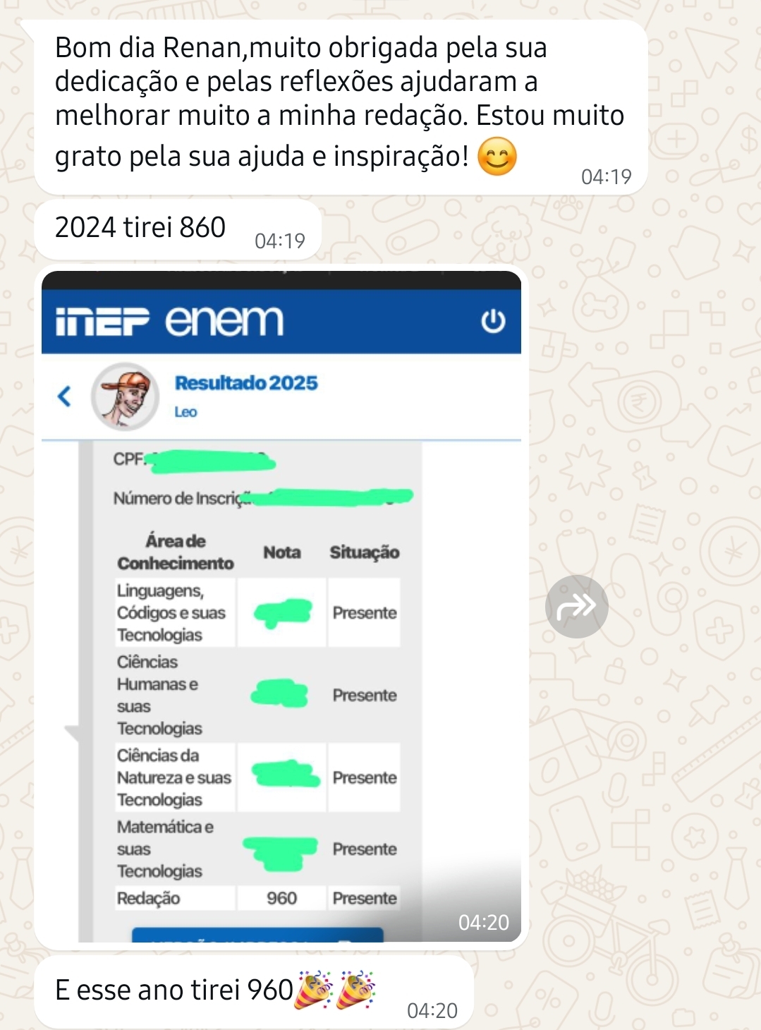 Print de aluno Redaclub 4