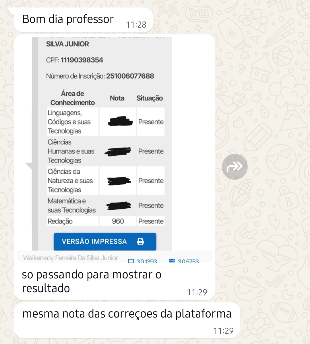 Print de aluno Redaclub 7