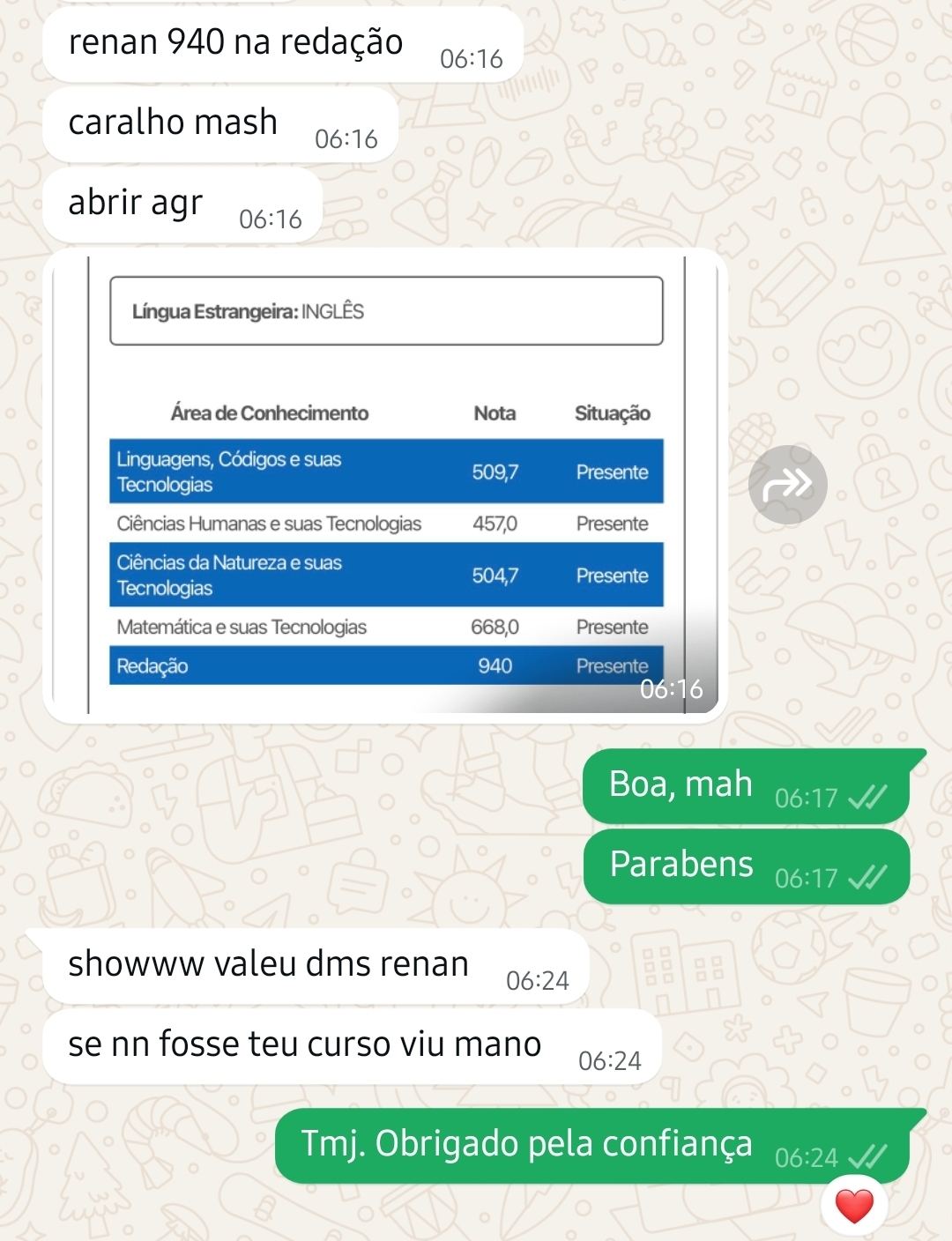 Print de aluno Redaclub 9
